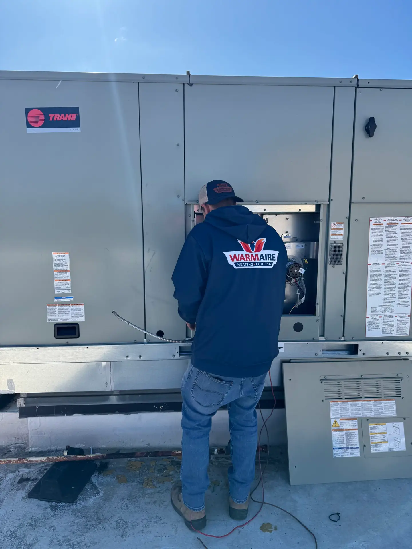 Modern HVAC system installation in residential home.